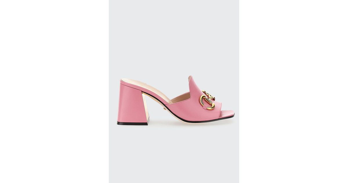 Gucci Baby 75mm Horsebit Mule Sandals in Pink Lyst