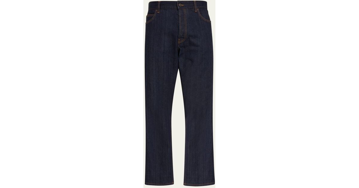 The Row Ross Topstitch Jeans in Blue for Men Lyst