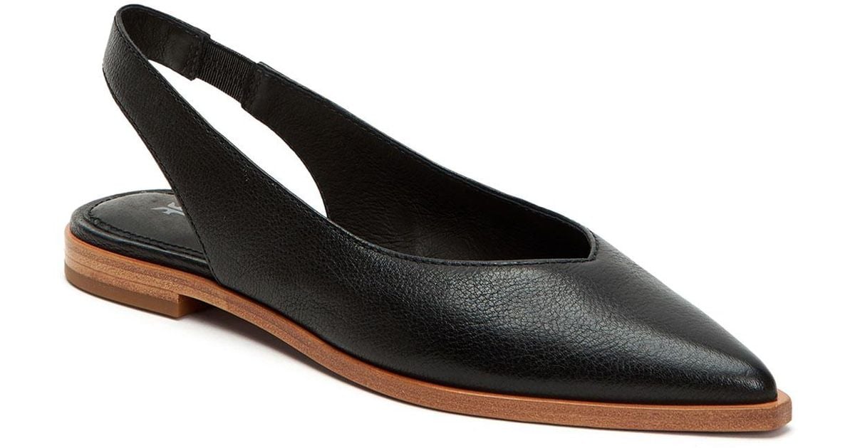 Frye Kenzie Leather Slingback Flats in Black - Save 1% - Lyst