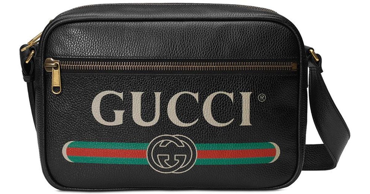 Gucci Men's Retro Leather Shoulder Bag in Black for Men Lyst