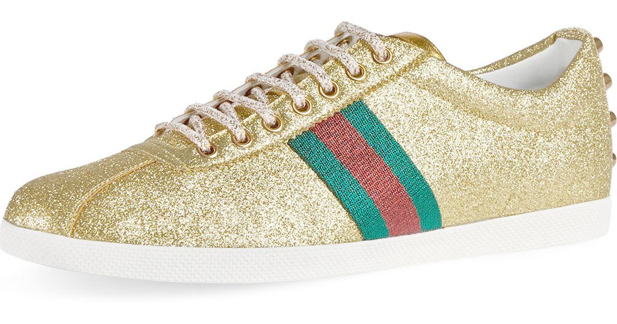 gucci bambi glitter sneakers gold