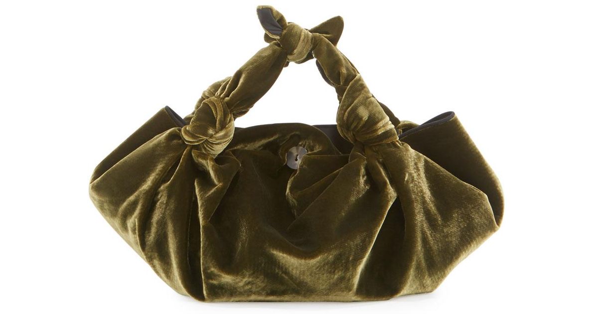 Lyst The Row Ascot Small Velvet Hobo Bag In Green