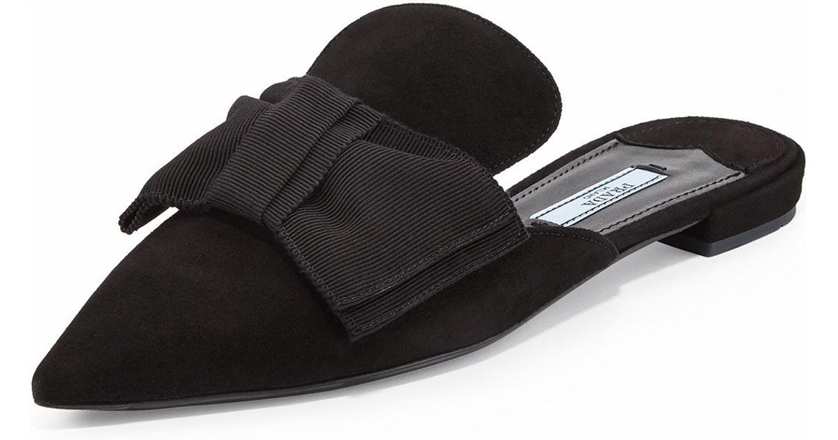prada mules with bow