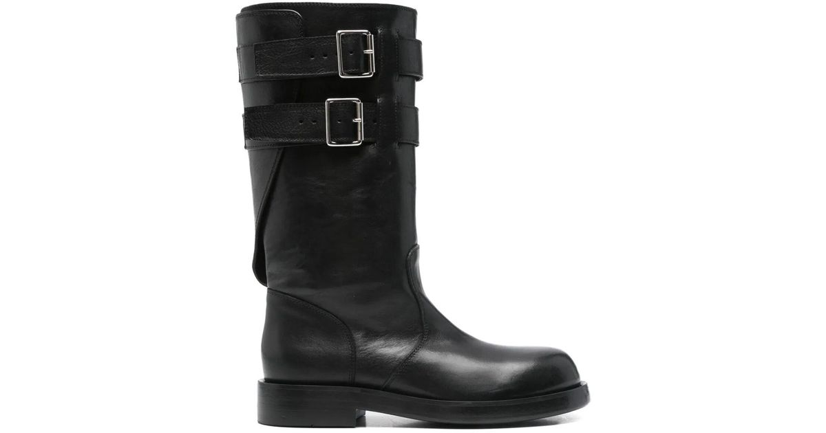 Ann Demeulemeester Osmo Rounded Boots With Belts in Black | Lyst UK