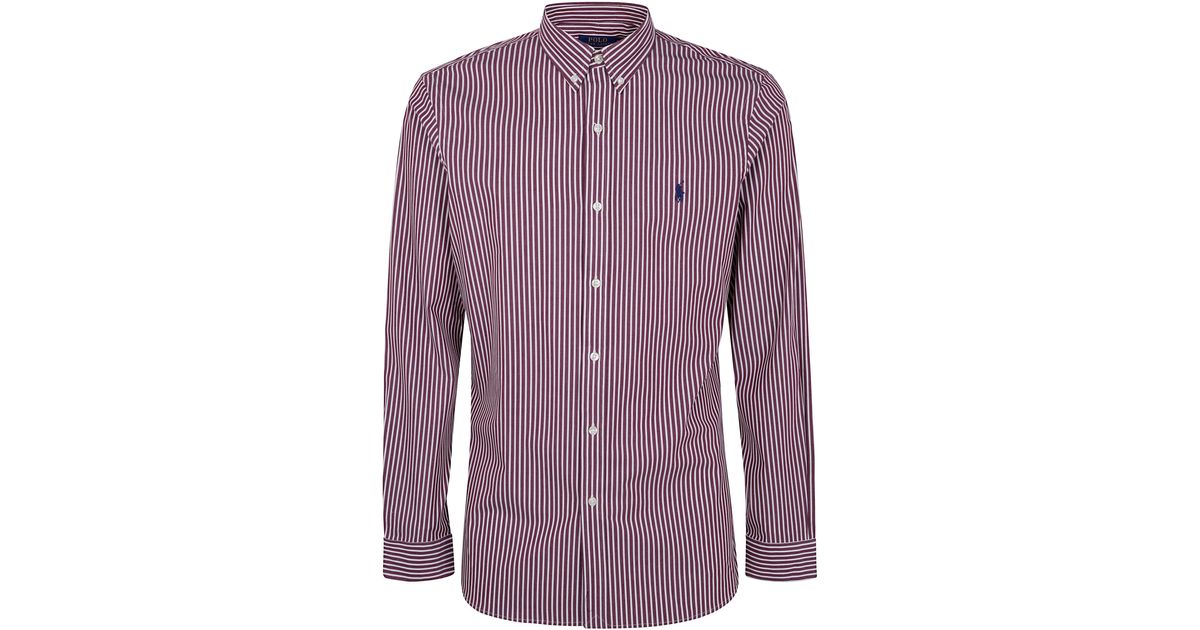 Polo Ralph Lauren Long Sleeve Sport Shirt in Purple for Men | Lyst UK