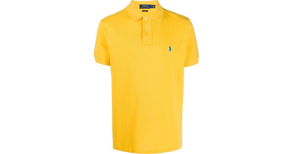 Python Yellow Polo Polo Ralph Lauren Slim Fit Mesh Polo in Yellow for Men | Lyst