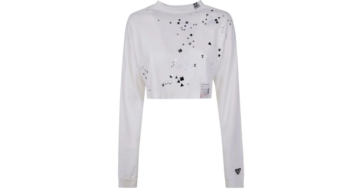 Maison Mihara Yasuhiro Embellished Distressed Long Sleeves Mini 