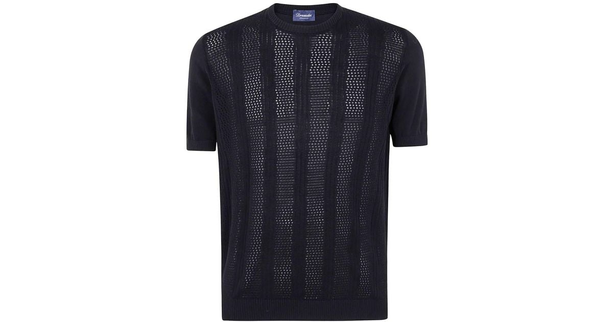 Drumohr Short Sleeves Round Neck T-Shirt in Blue for Men