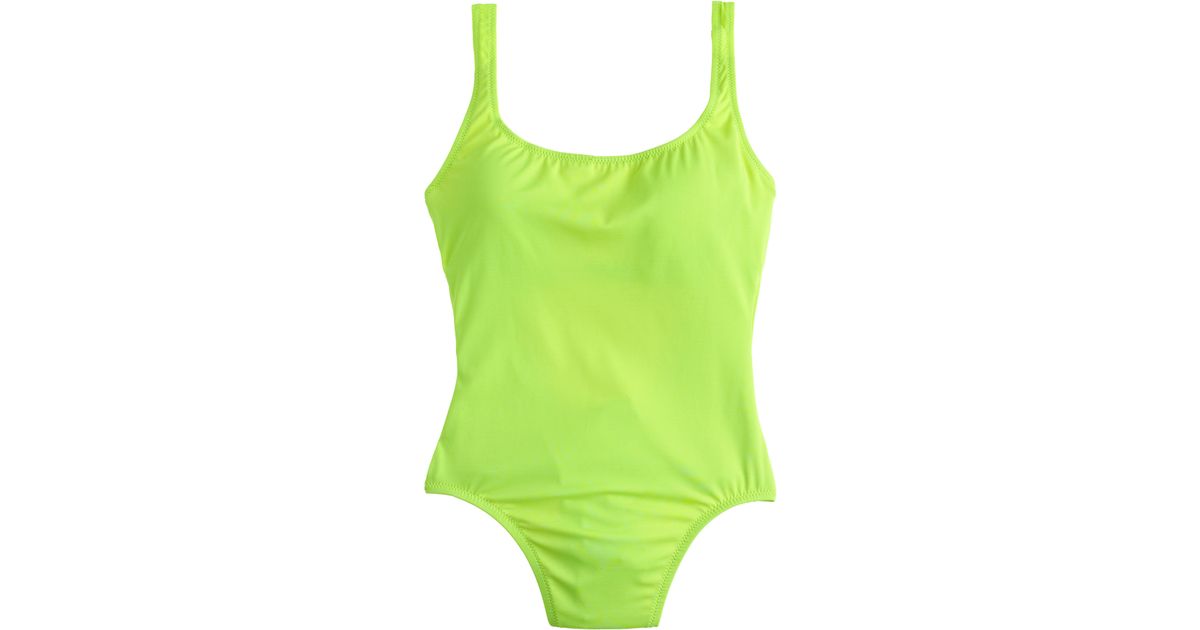 J.Crew Long Torso Neon Scoopback One-piece Swimsuit in Green | Lyst
