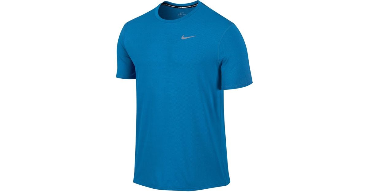 Nike Men's Contour Dri-fit Running Shirt in Blue for Men | Lyst