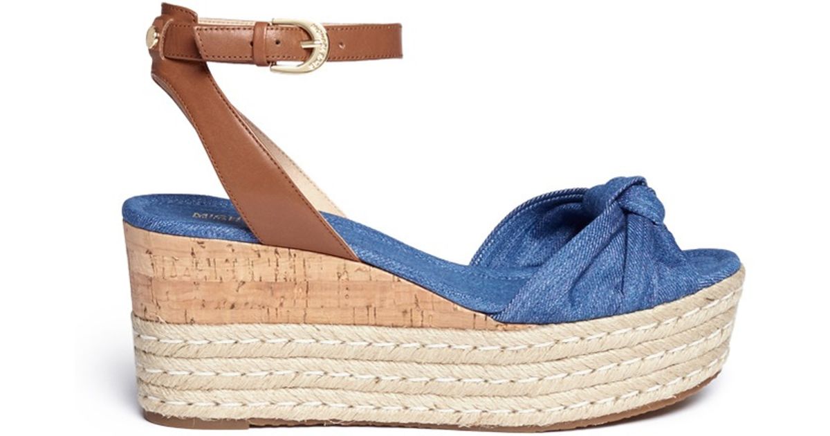 michael kors denim wedges