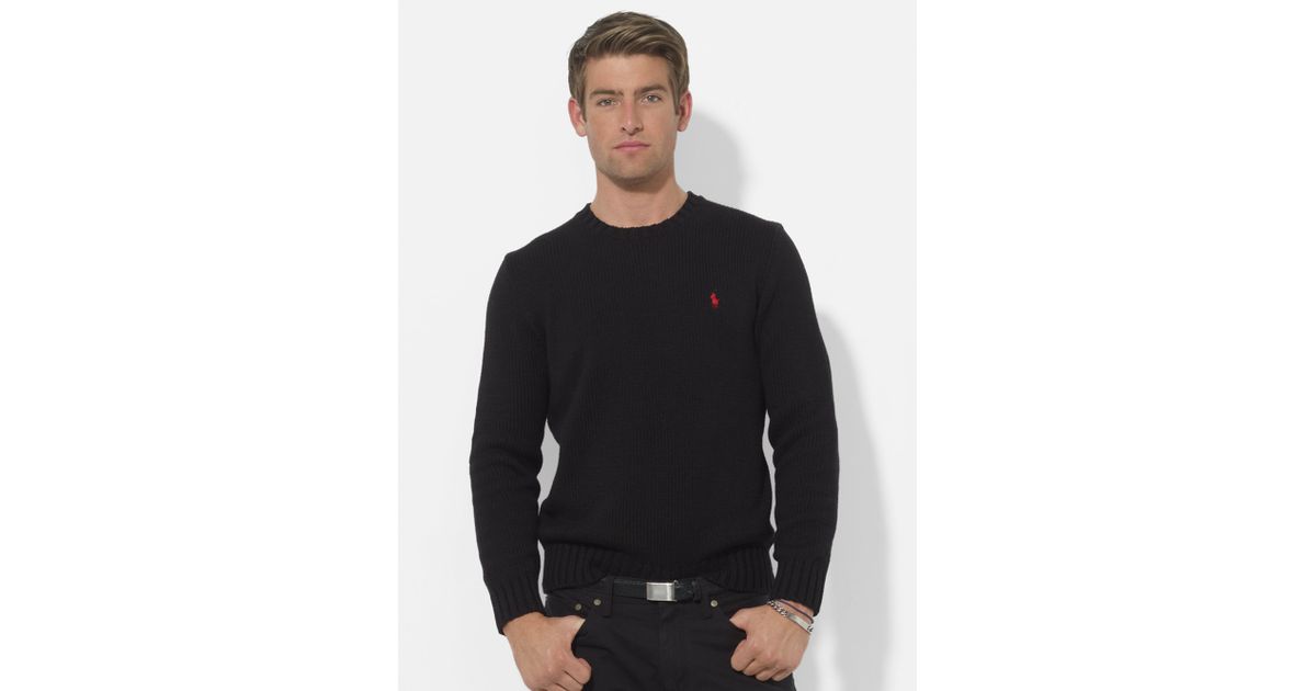 polo ralph lauren men's cotton textured crewneck sweater