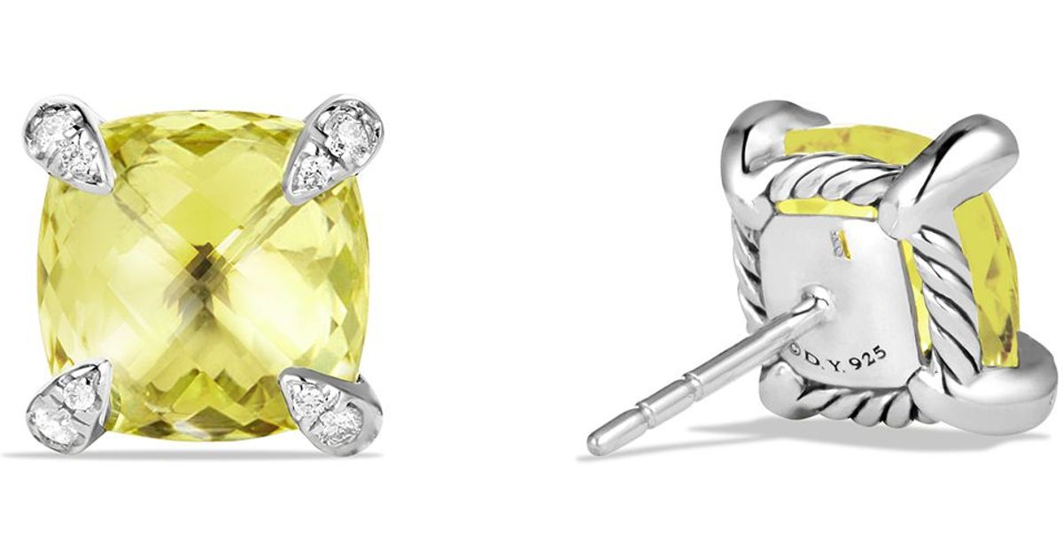 Lyst David Yurman Châtelaine Earrings With Lemon Citrine And Lyst David Yurman Châtelaine Earrings With Lemon Citrine And Diamonds In Yellow