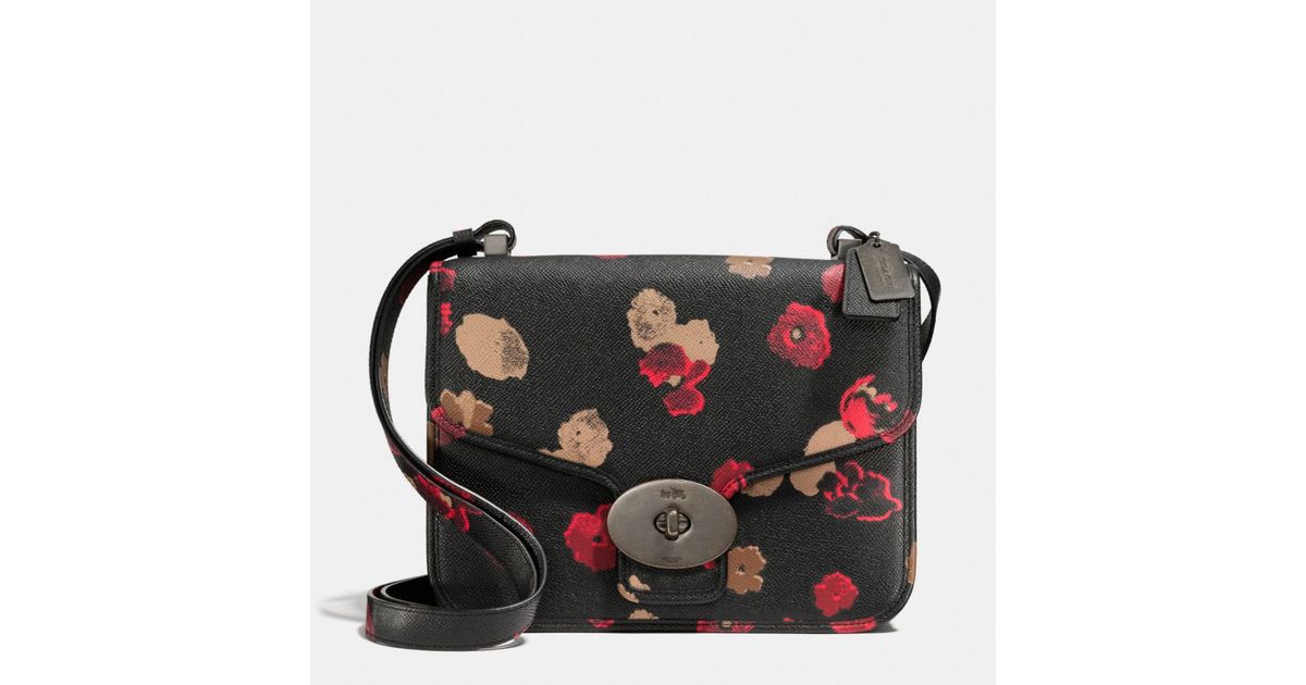 coach black floral bag