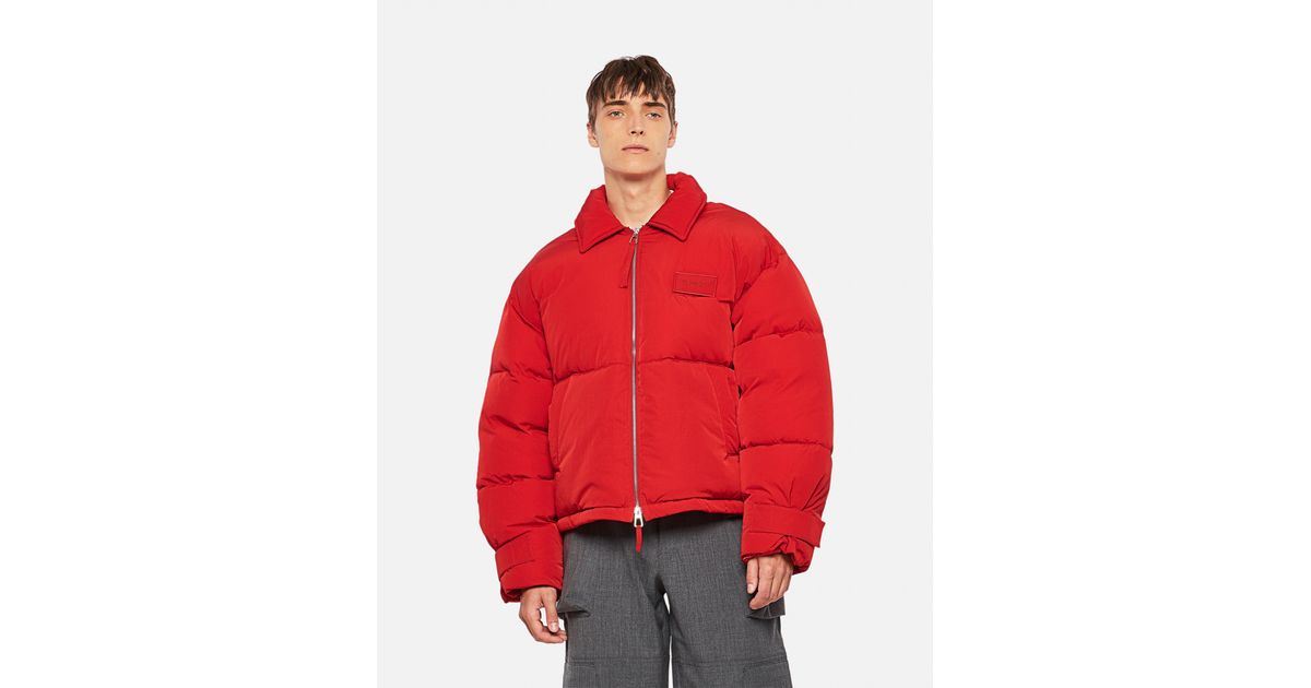 Jacquemus Synthetic La Doudoune Flocon Matt Nylon Down Jacket in Red for  Men | Lyst