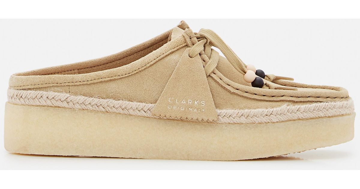 Clarks Suede Wallabee Cup Sabot in Beige (Natural) | Lyst UK