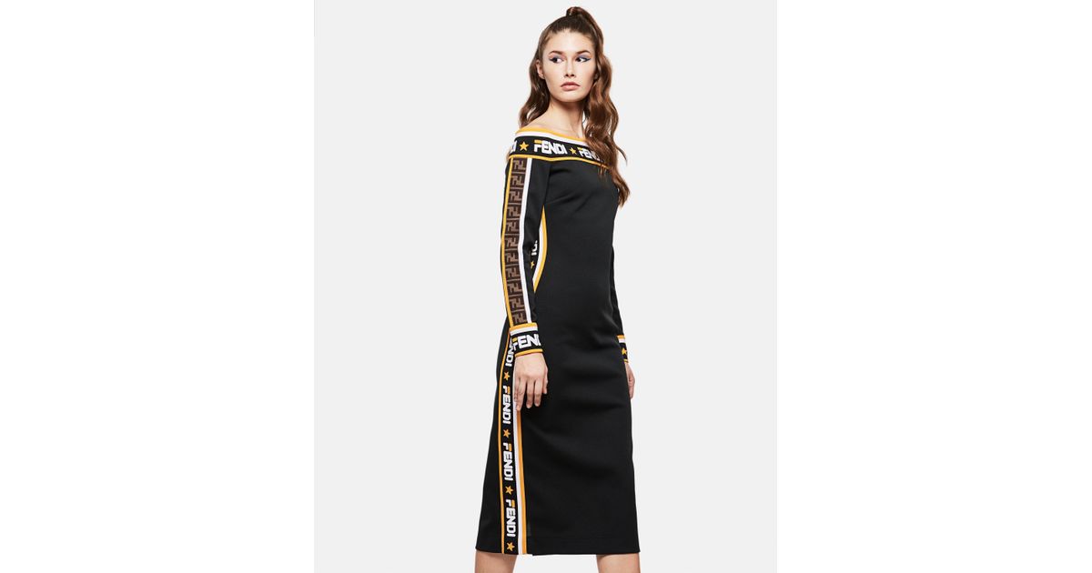 fendi black jersey dress