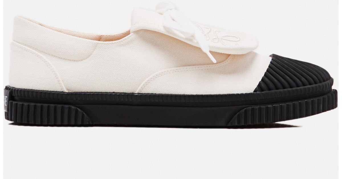 Loewe Anagram Canvas Sneaker With Flap in White | Lyst
