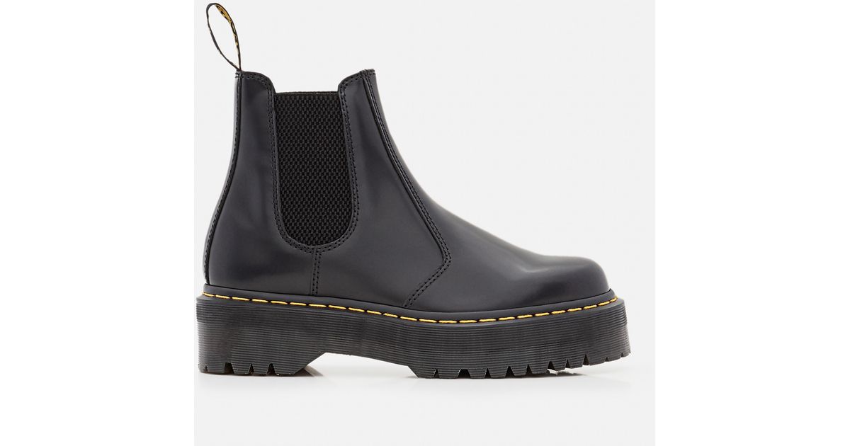 Dr. Martens 2976 Quad Polished Smooth Leather Chelsea Boots in Red Lyst