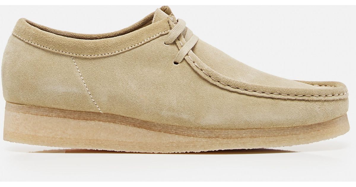 Clarks Wallabee Suede Loafers in White for Men | Lyst UK
