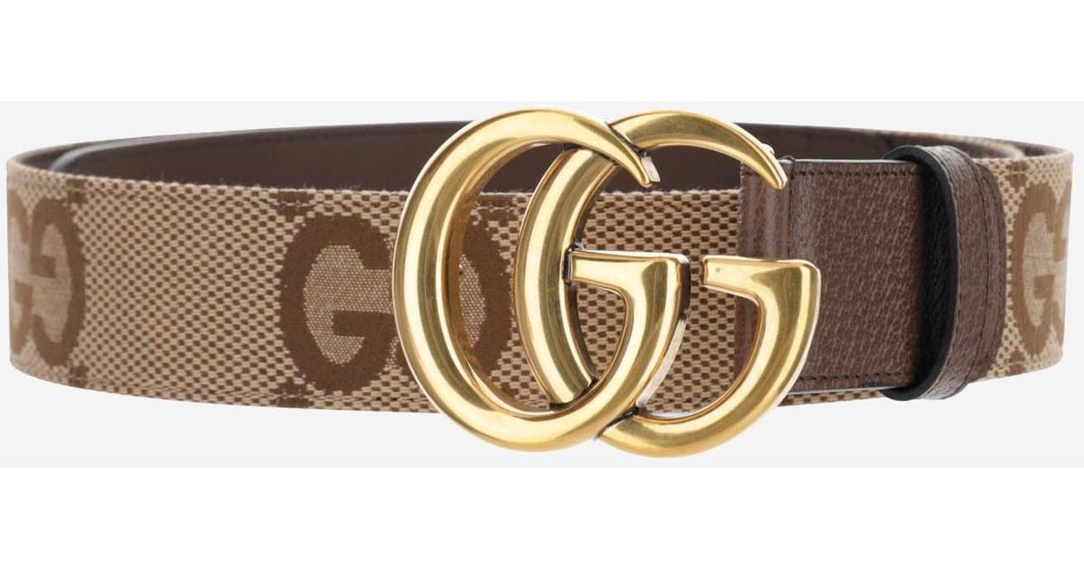 Gucci Leather Jumbo GG Belt in Brown Lyst UK