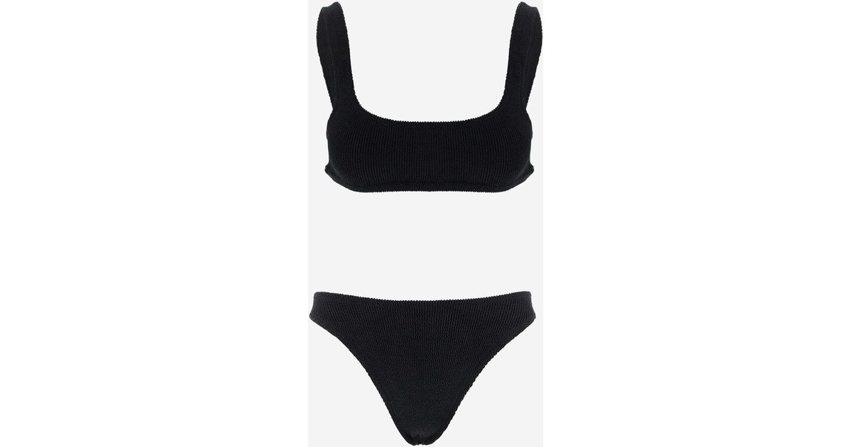 Mc2 Saint Barth Synthetic Crinkle Pattern Bikini in Black | Lyst UK