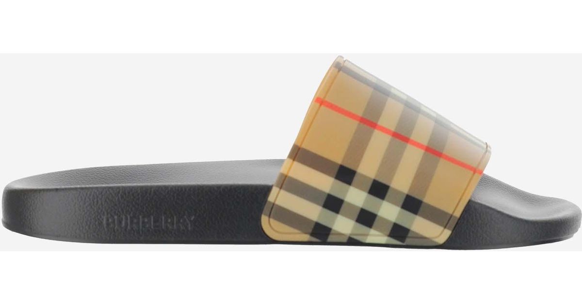burberry vintage check slides