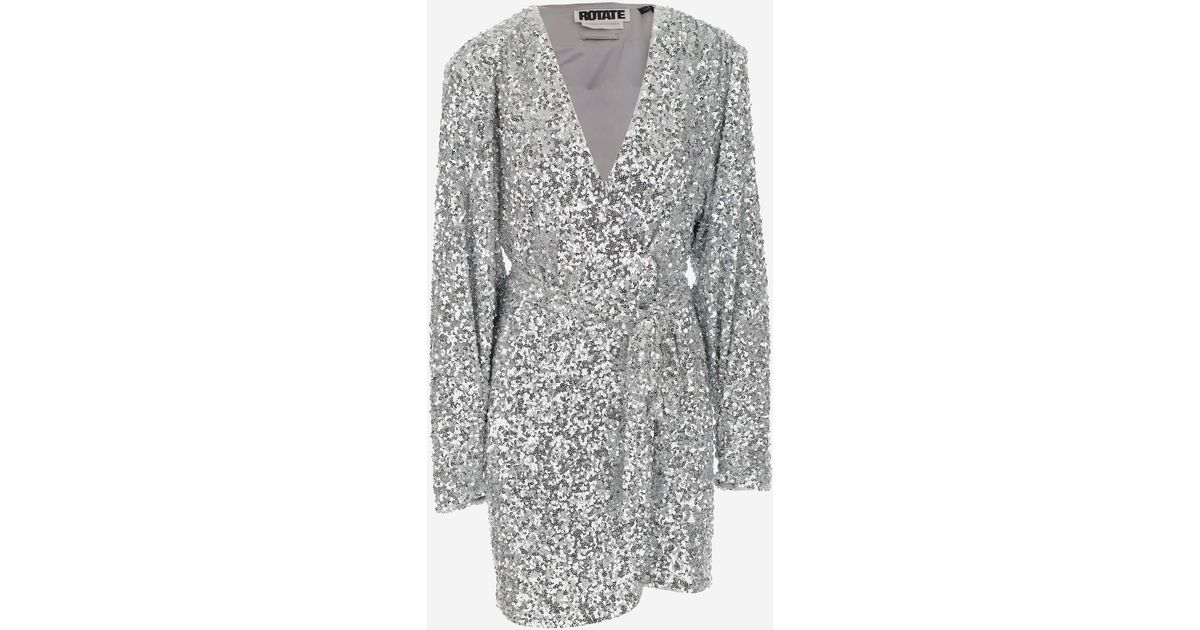 rotate birger christensen silver dress