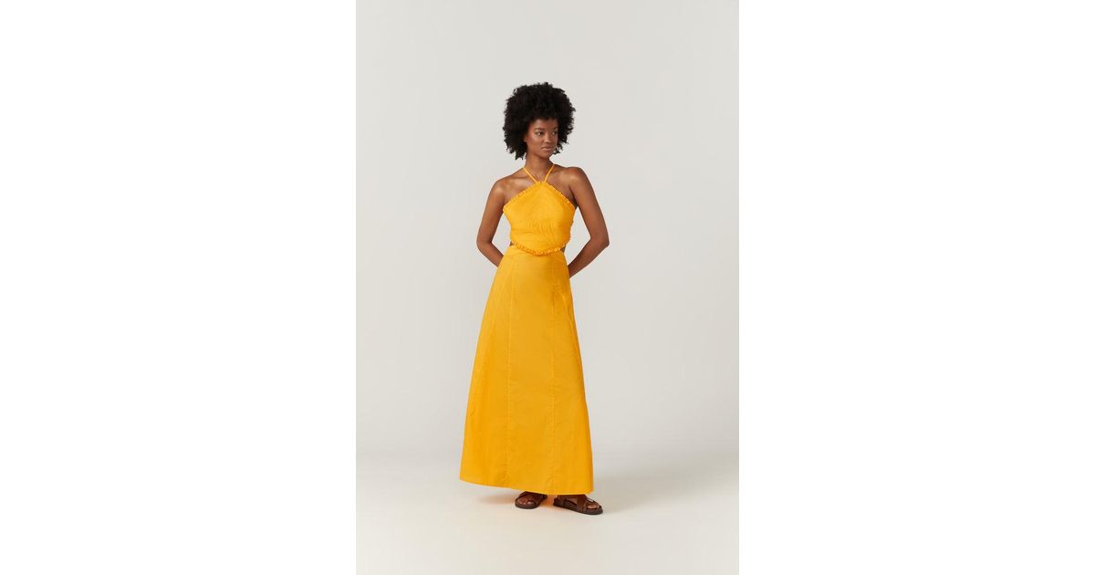 Bird & Knoll Lyla Dress in Yellow Lyst