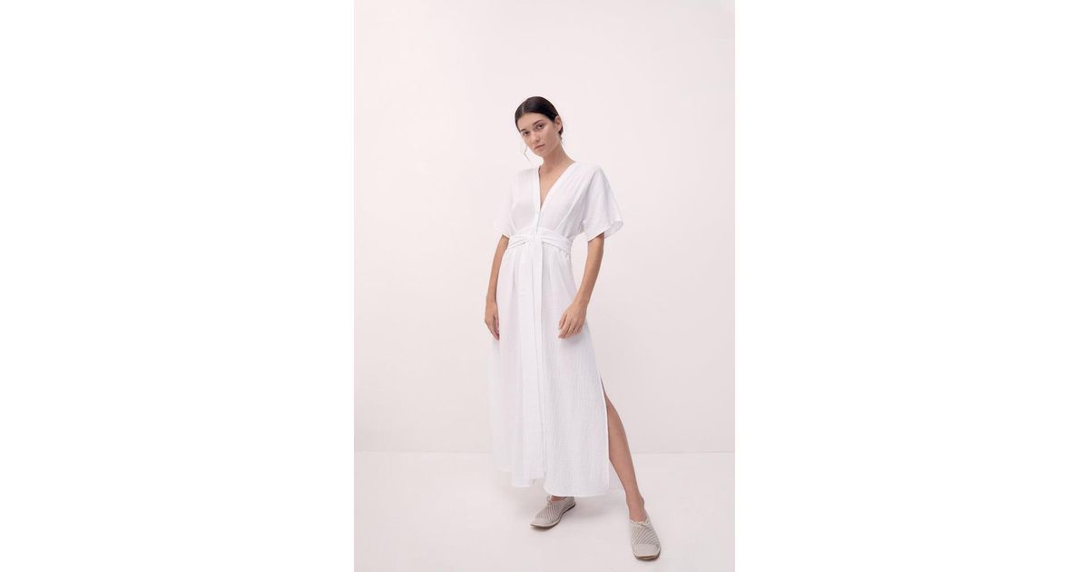 Bird & Knoll Cotton Ines Open Back Maxi in White Lyst