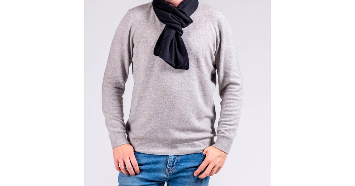 Black Double Faced Cashmere Neck Warmer in Purple for Men Lyst UK