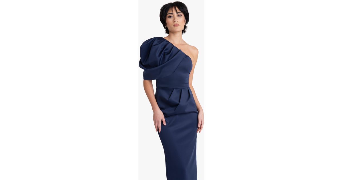 Black Halo Neoprene Egan Gown in Blue 
