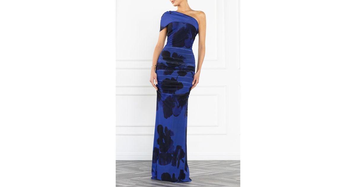 black halo rosario dress Maxi in Blue black long sleeve birthday SEPT26Wk2 Bodycon dress then flares slightly at Size:6-9 months US numeric