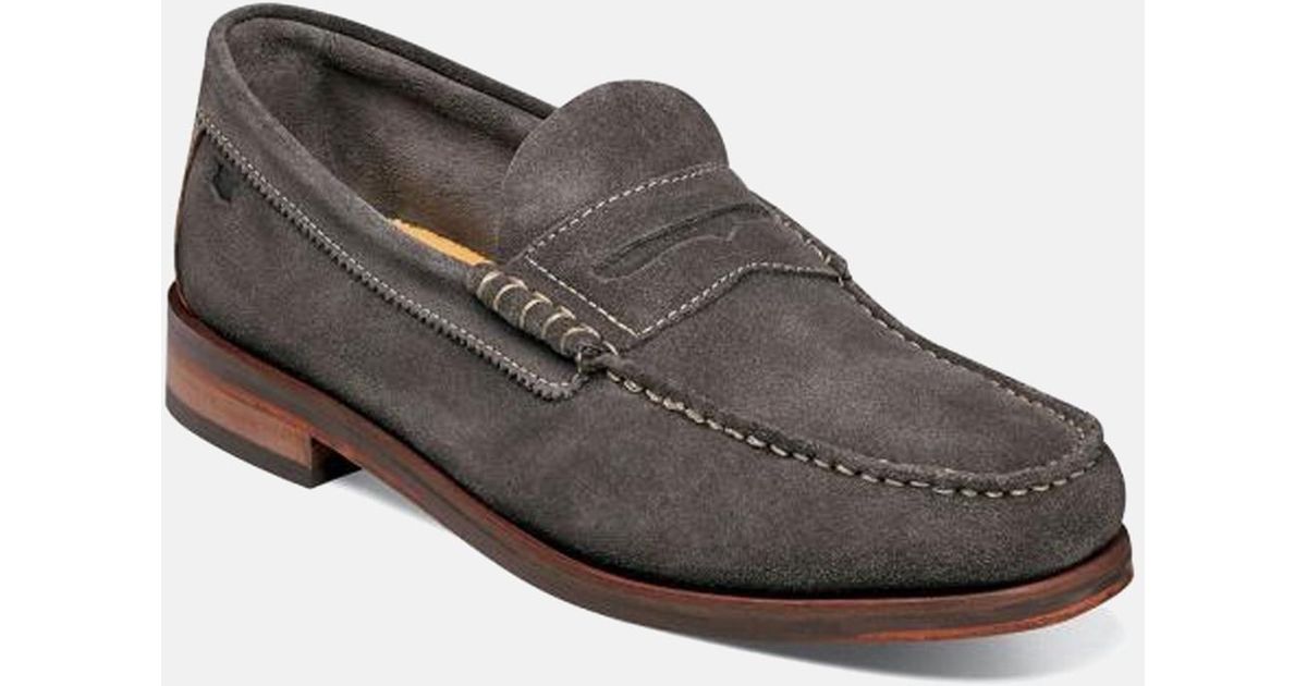Florsheim Leather Heads Up Moc Toe Penny Loafer in Gray Suede (Gray ...
