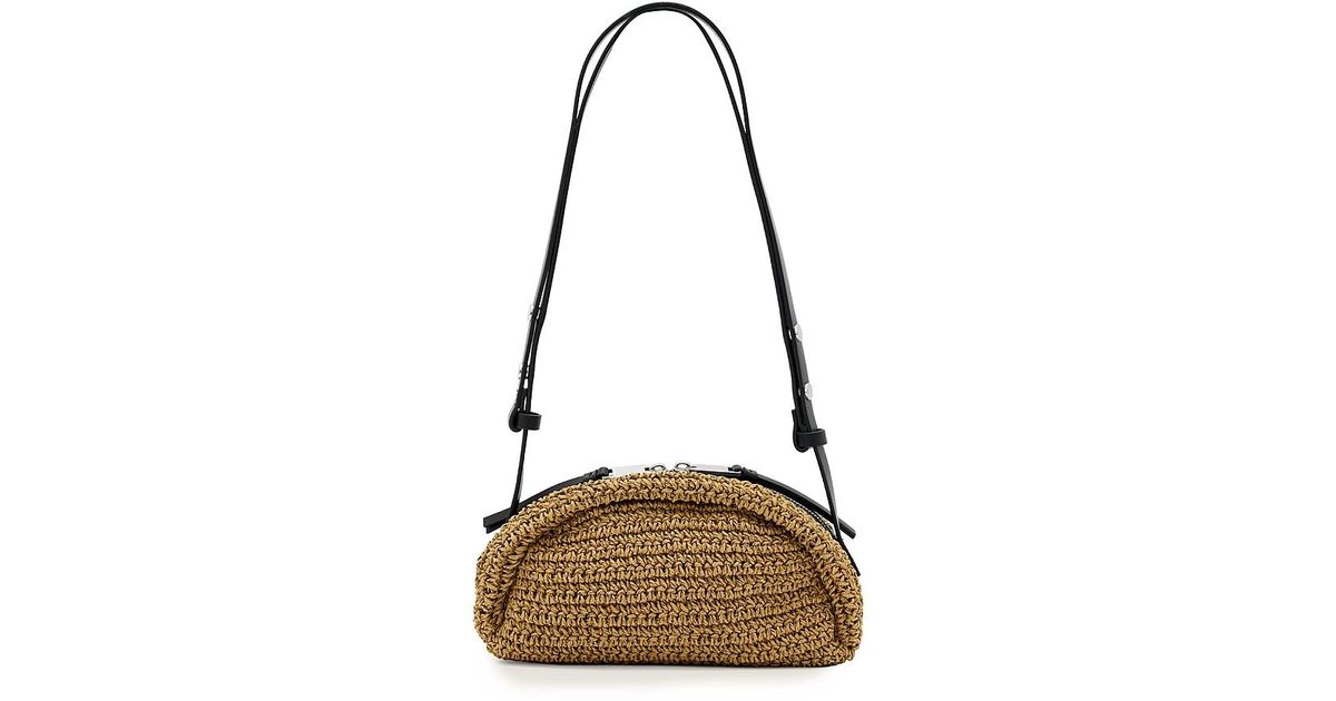 Small Raffia Cross Body AllSaints Rosalie Small Raffia Crossbody Bag in Metallic | Lyst