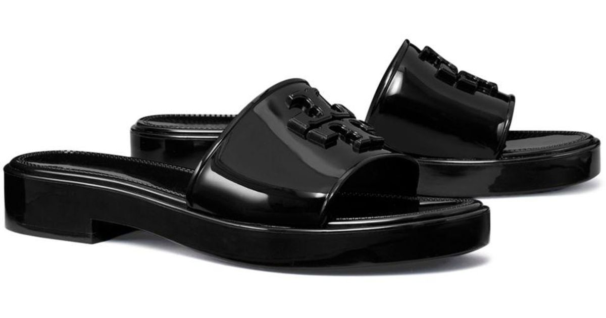 Tory Burch Eleanor Jelly Slide Sandals in Black | Lyst