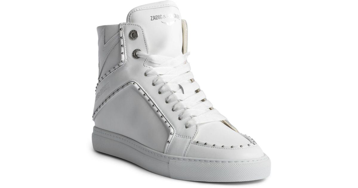 Zadig & Voltaire Leather Zv1747 High Flash Studded Trim High Top ...