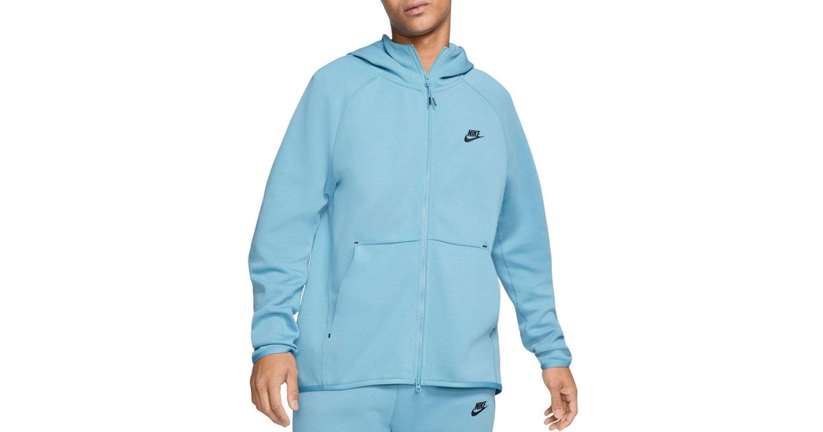 Nike Tech Fleece Color - Block Hoodie in Cerulean (Blue) for Men - Lyst