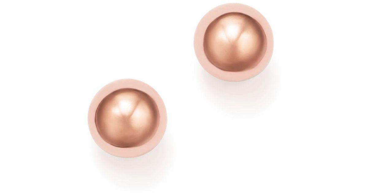 Bloomingdale S 14k Rose Gold Ball Stud Earrings 8mm In Pink Lyst