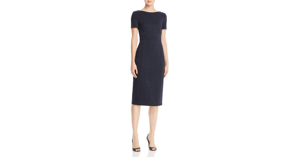 BOSS by HUGO BOSS Dalula Textured Check Suiting Dress in Blue - Lyst