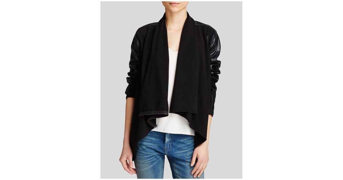 Blank NYC Jacket Faux Leather Asymmetric Zip in Black Lyst