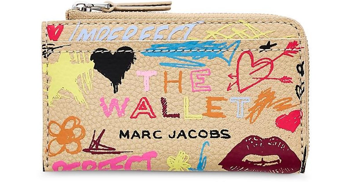 Marc Jacobs The Punk Scribble Top Zip Multi Wallet in Natural | Lyst