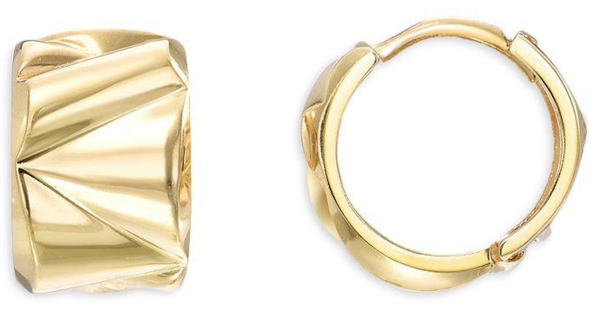 Zoe Lev 14k Yellow Gold Thick Folded Huggie Hoop Earrings in Metallic