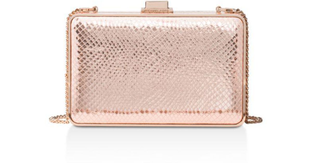 michael kors rose gold clutch