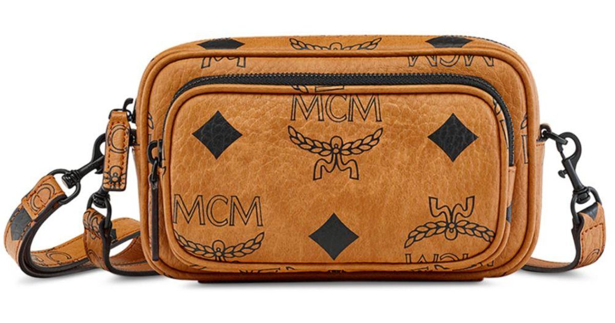 MCM Aren Maxi Mn Vi Mini Crossbody in Brown Lyst