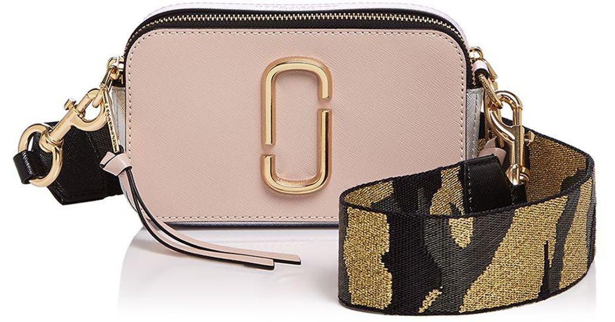 Marc Jacobs Snapshot Camo Strap Color Block Leather Camera Bag in Pink