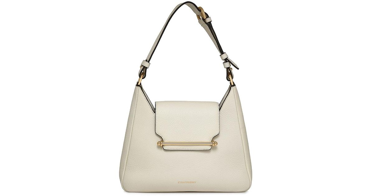 Strathberry Multrees Leather Hobo Bag in White | Lyst UK