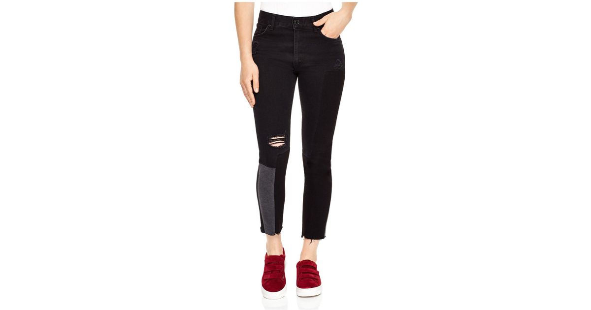sandro patchwork jeans