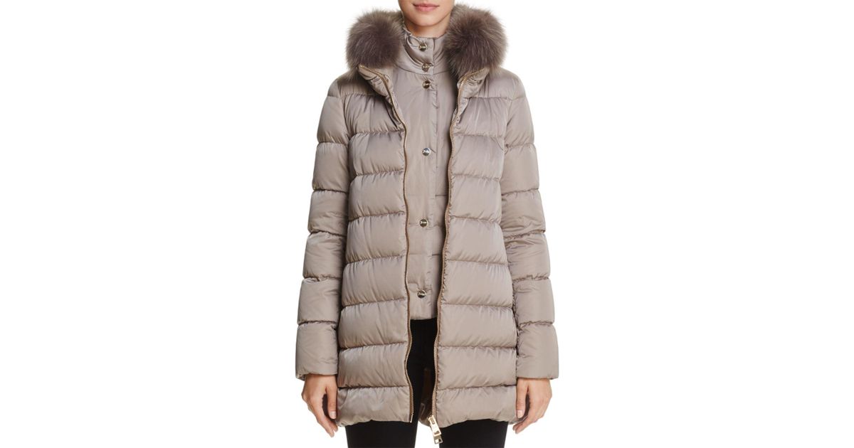 fox fur down coat
