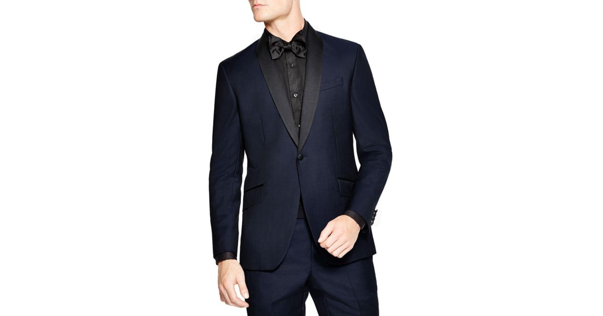 Ted Baker Wool Slim Fit Formal Shawl Jacket in Navy (Blue) for Men | Lyst